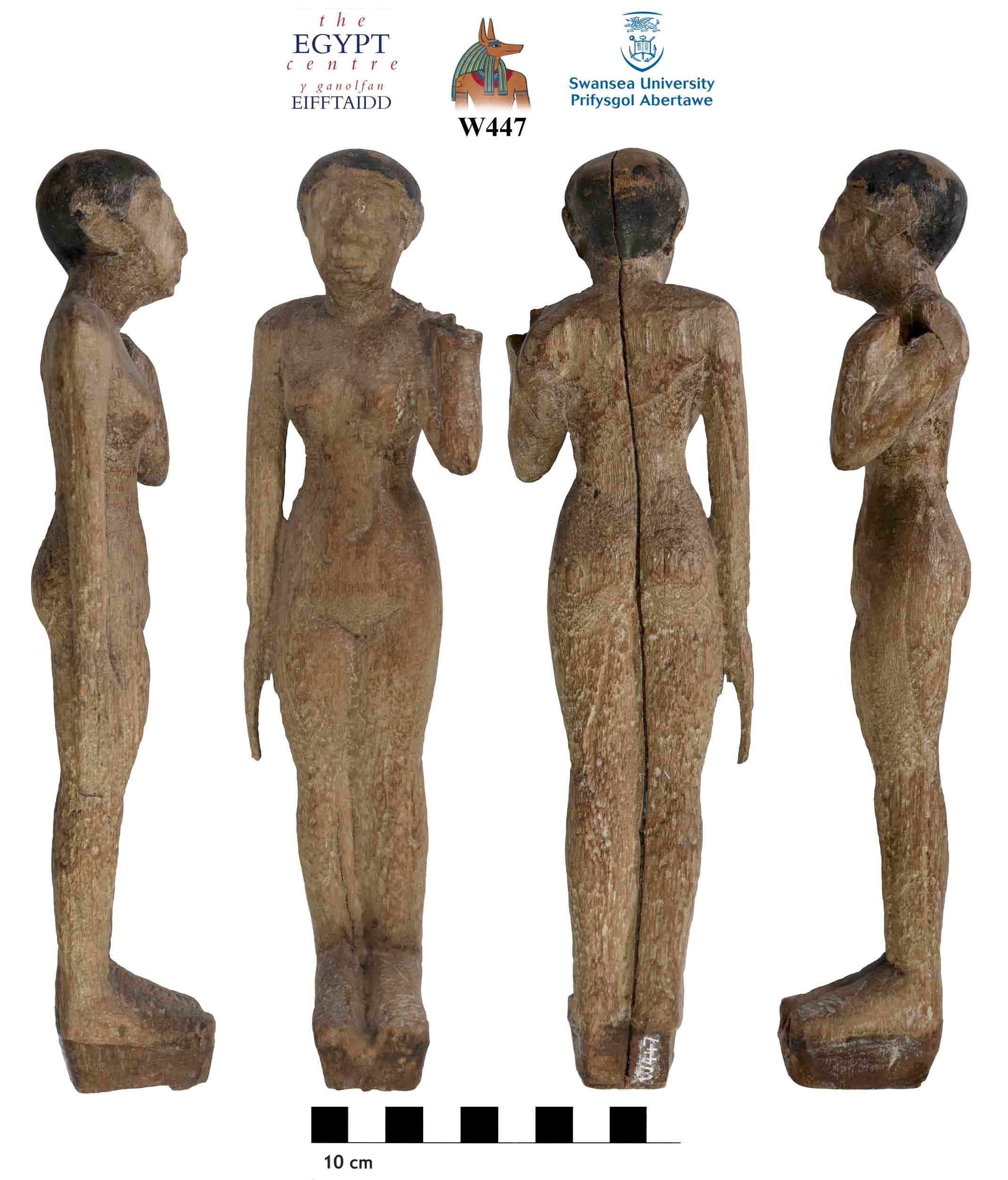 Image for: Wooden funerary figure, likely an offering bearer